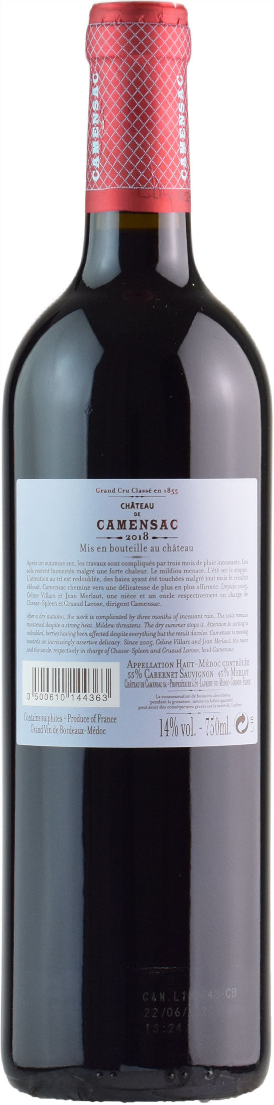 Chateau de Camensac Grand Cru Haut Medoc 2018