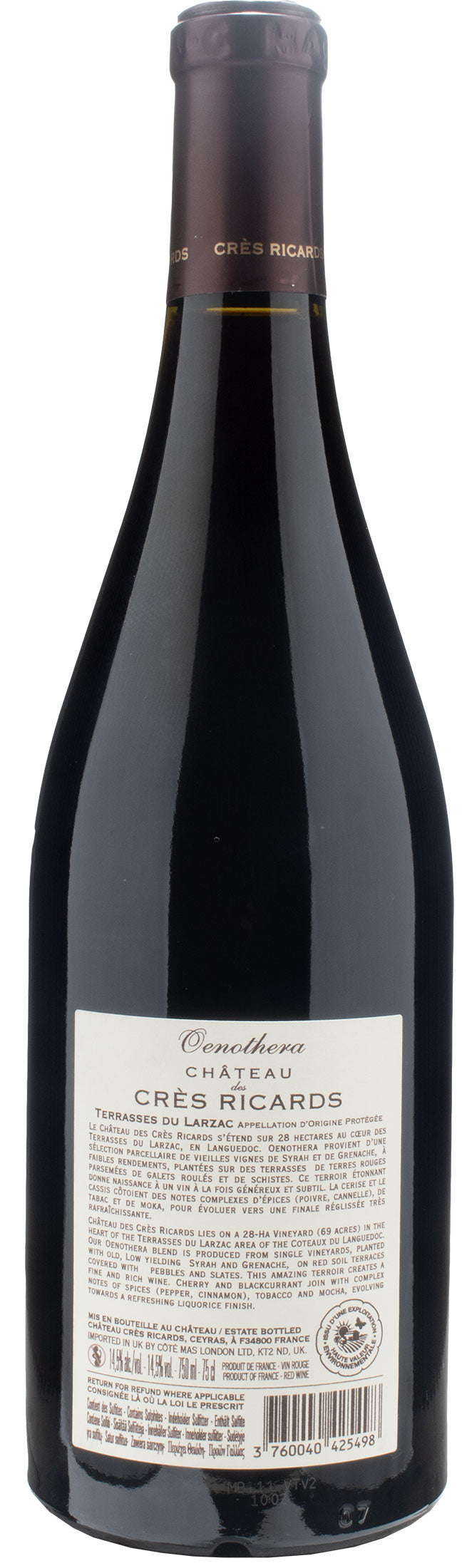 Chateau Des Cres Ricards Terrasses du Larzac Oenothera 2021