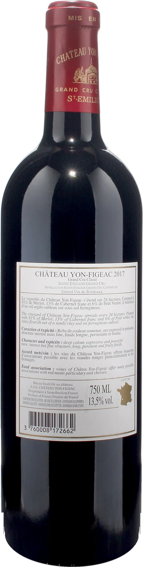 Chateau Figeac Saint Emilion Grand Cru Classe Yon Figeac 2017
