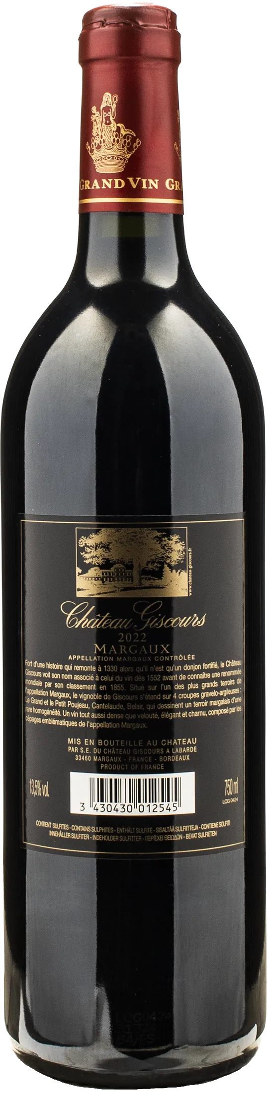 Chateau Giscours Margaux Grand Cru Classe 2022