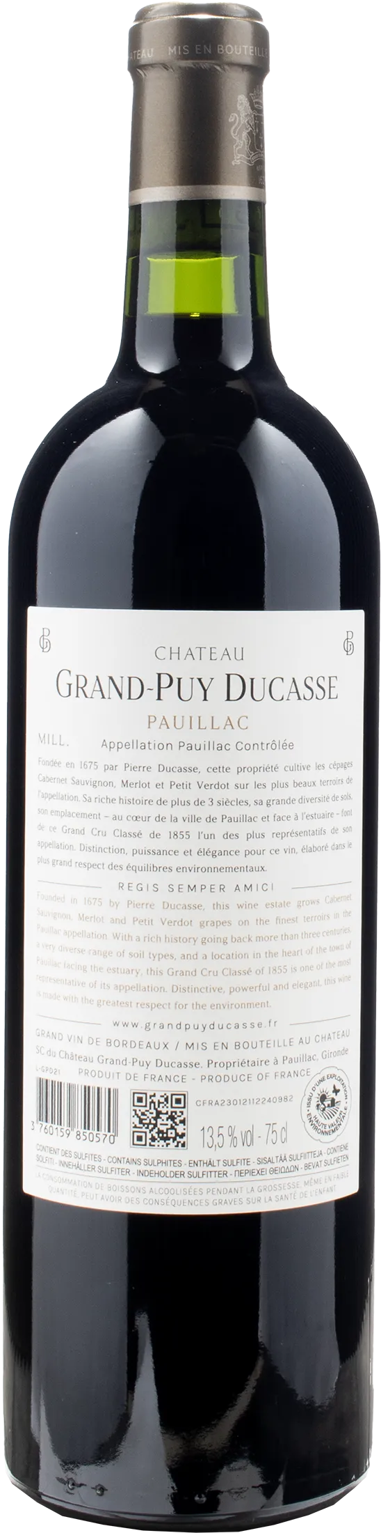 Chateau Grand Puy Ducasse Pauillac Grand Cru Classe 2021
