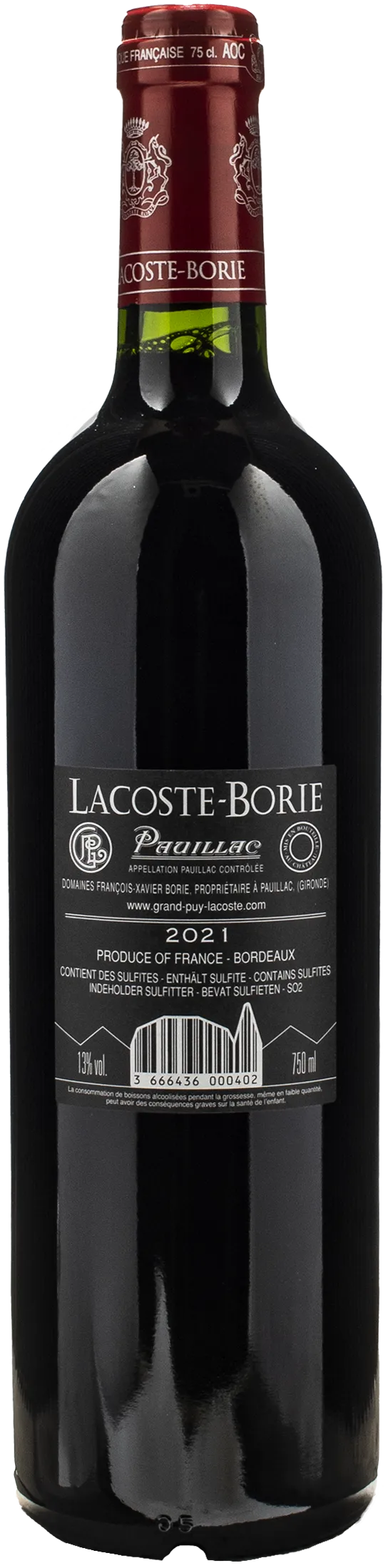 Chateau Grand Puy Lacoste Lacoste Borie Pauillac 2021