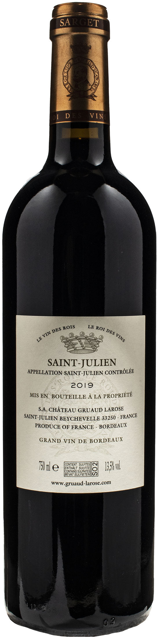 Chateau Gruaud Larose Sarget de Gruaud Larose Saint Julien 2019