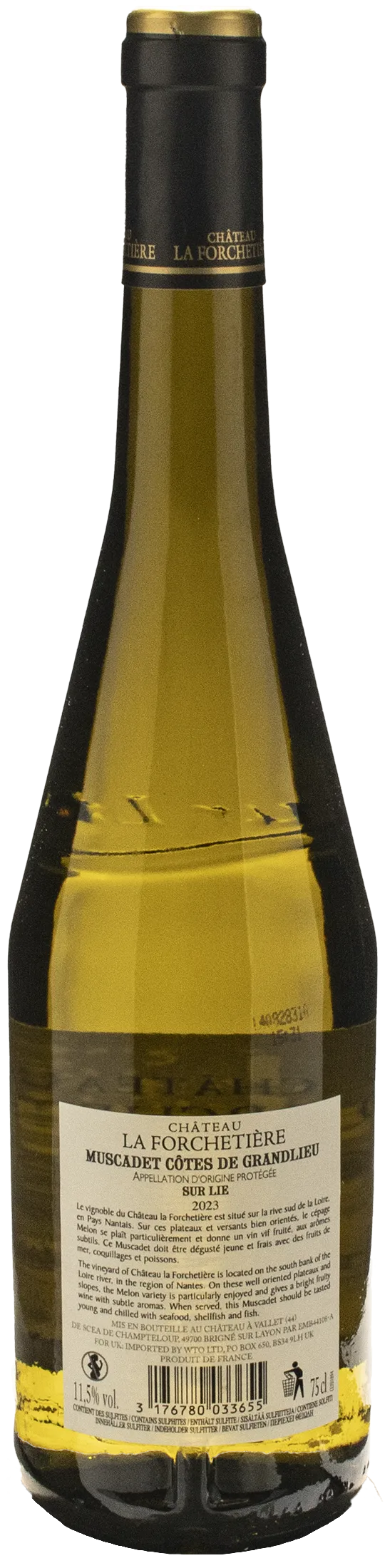 Chateau La Forchetiere Muscadet Cotes de GrandLieu Sur Lie 2023