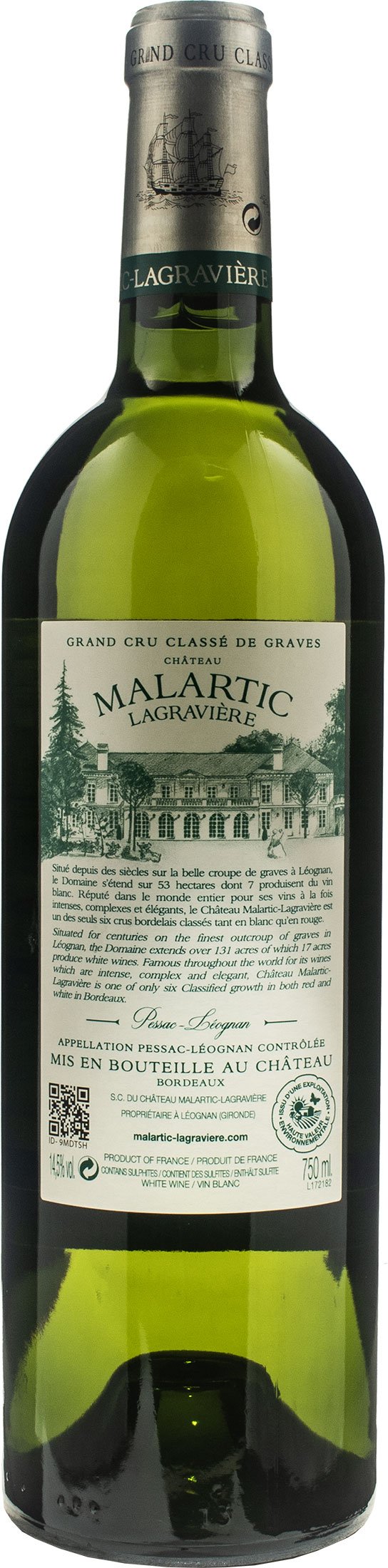 Chateau Malartic Lagraviere Pessac Leognan Grand Cru Classe Blanc 2018