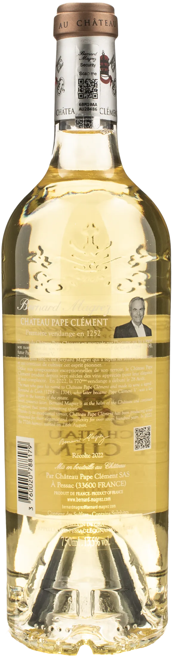 Chateau Pape Clement Pessac Leognan Blanc 2022