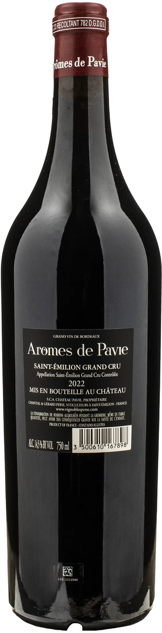 Chateau Pavie Saint Emilion Grand Cru Aromes de Pavie 2022