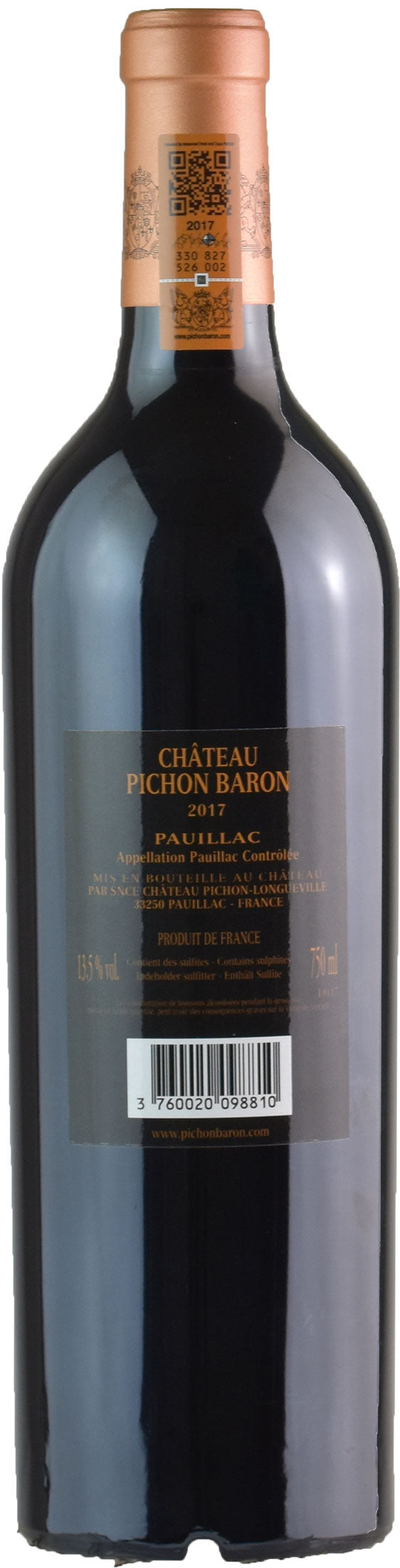 Chateau Pichon-Longueville Baron Pauillac Gran Cru Classé 2017