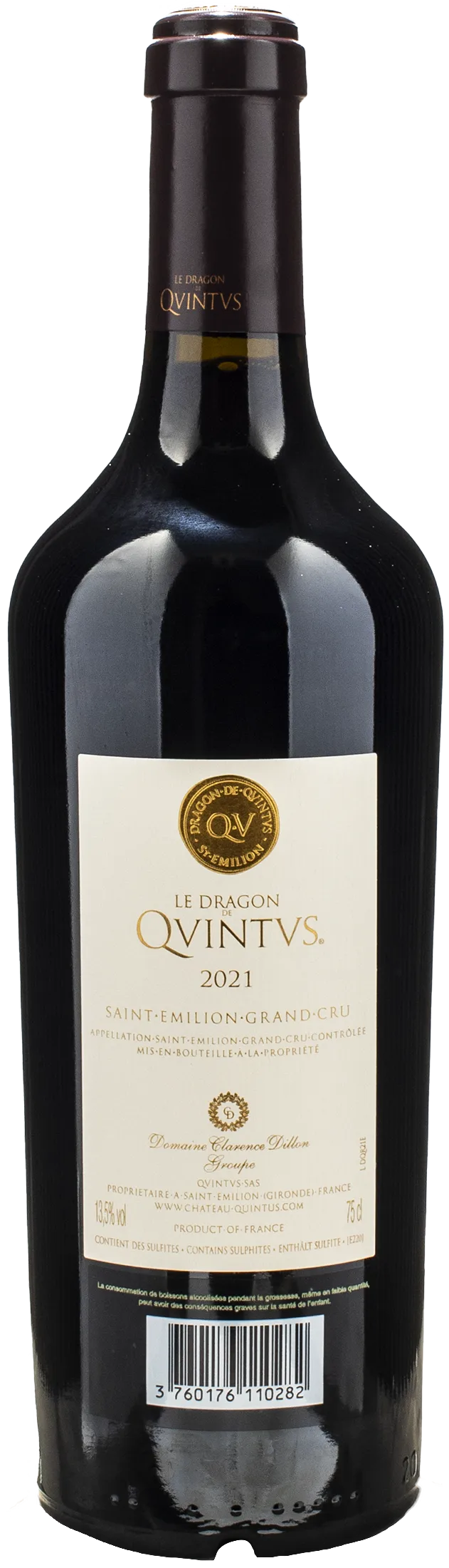 Chateau Quintus Saint Emilion Grand Cru Le Dragon de Quintus 2021