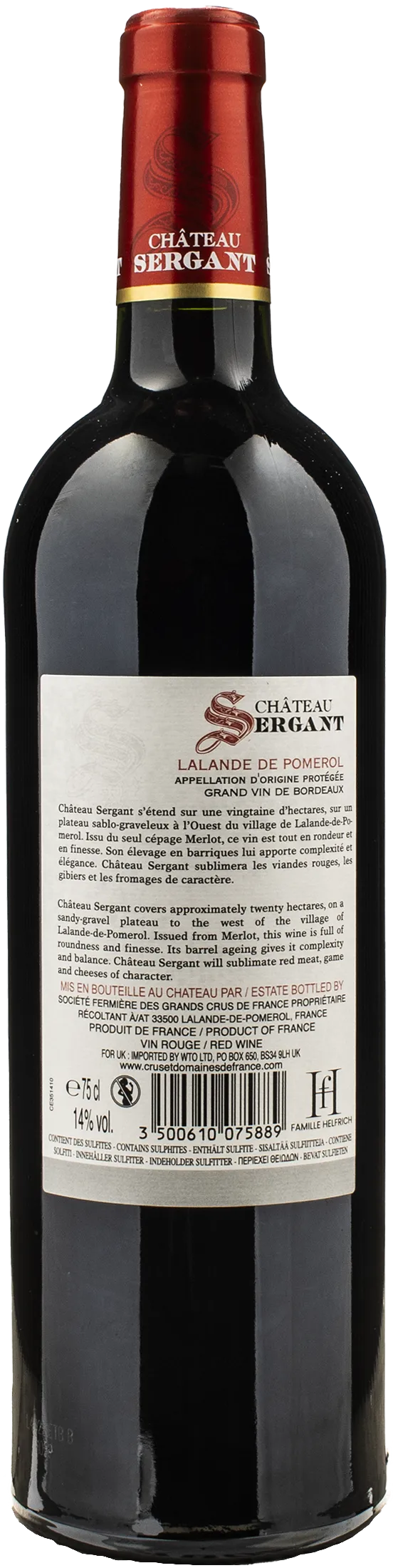 Chateau Sergant Lalande Pomerol 2022