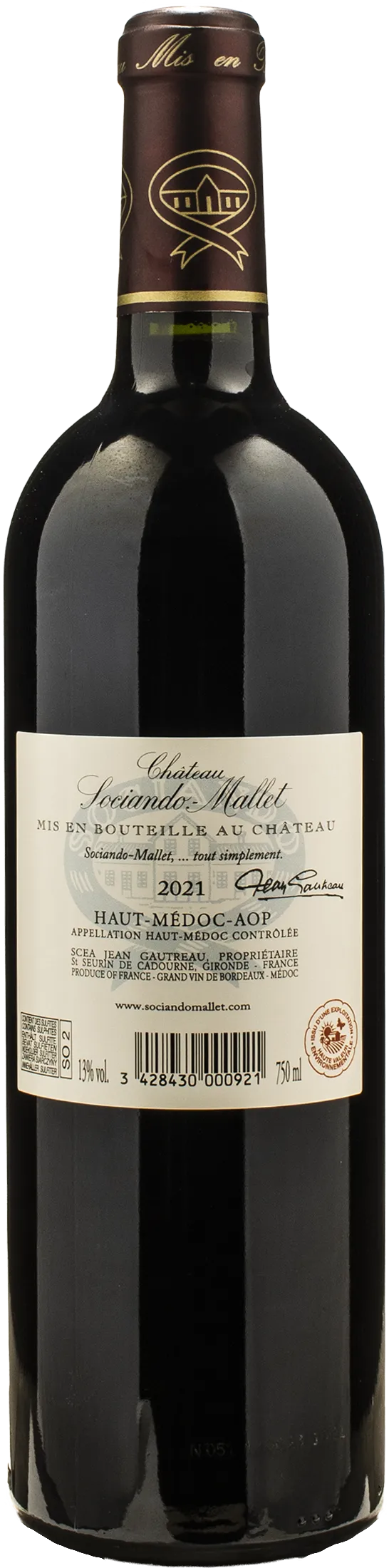 Chateau Sociando Mallet Haut Medoc Rouge Sylvie Gautreau 2021