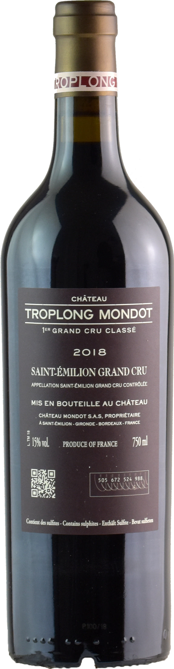 Chateau Troplong Mondot Saint Emilion 1er Grand Cru Classe 2018