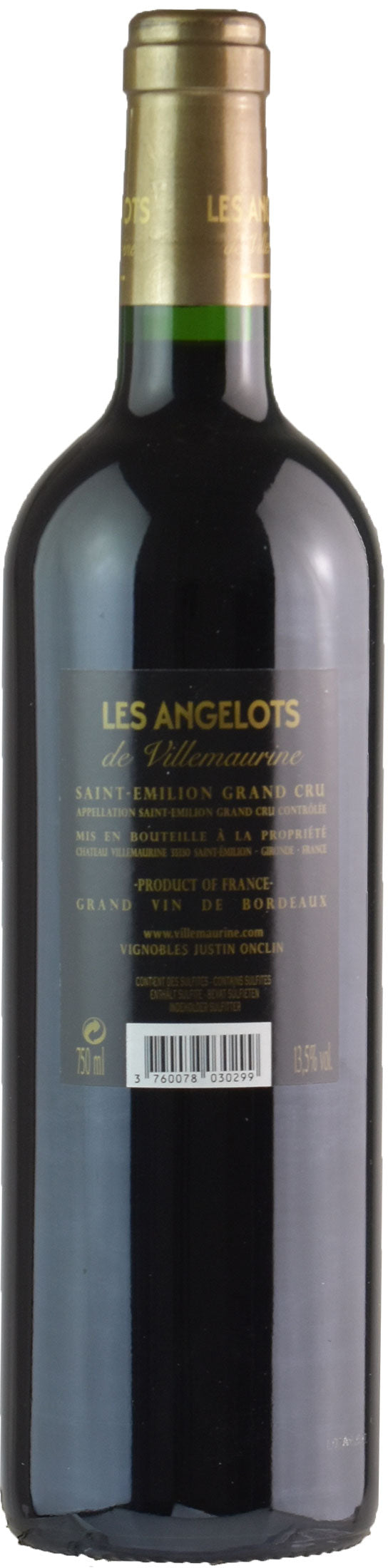 Chateau Villemaurine Saint Emilion Grand Cru Les Angelots de Villemaurine 2016