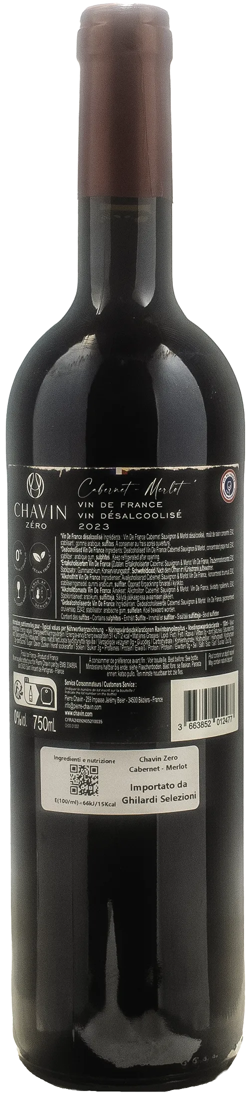 Chavin Cabernet Merlot Zero Alcol 2023