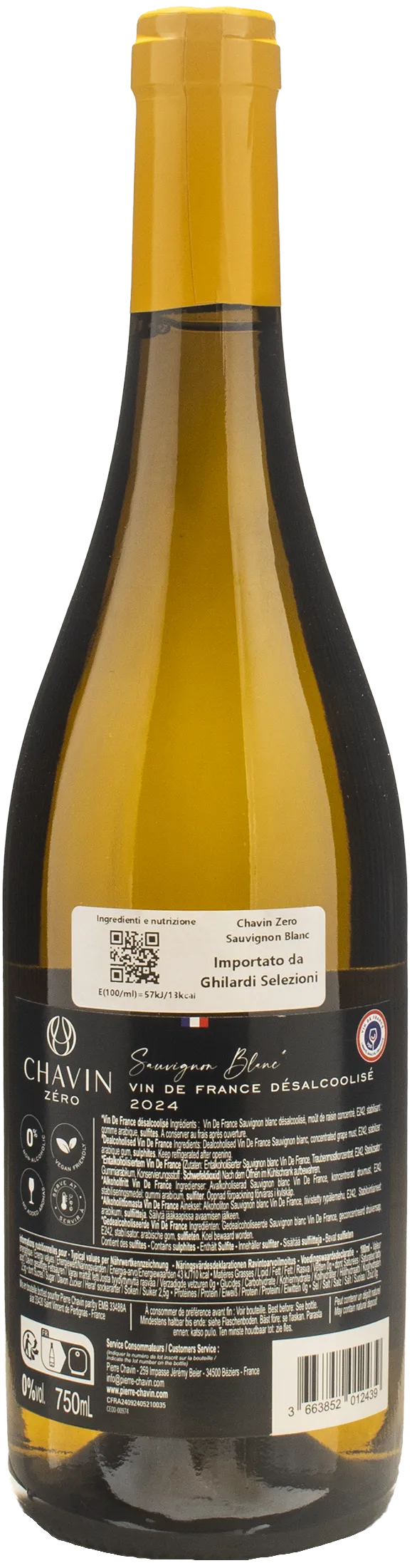 Chavin Sauvignon Blanc Zero Alcol 2024