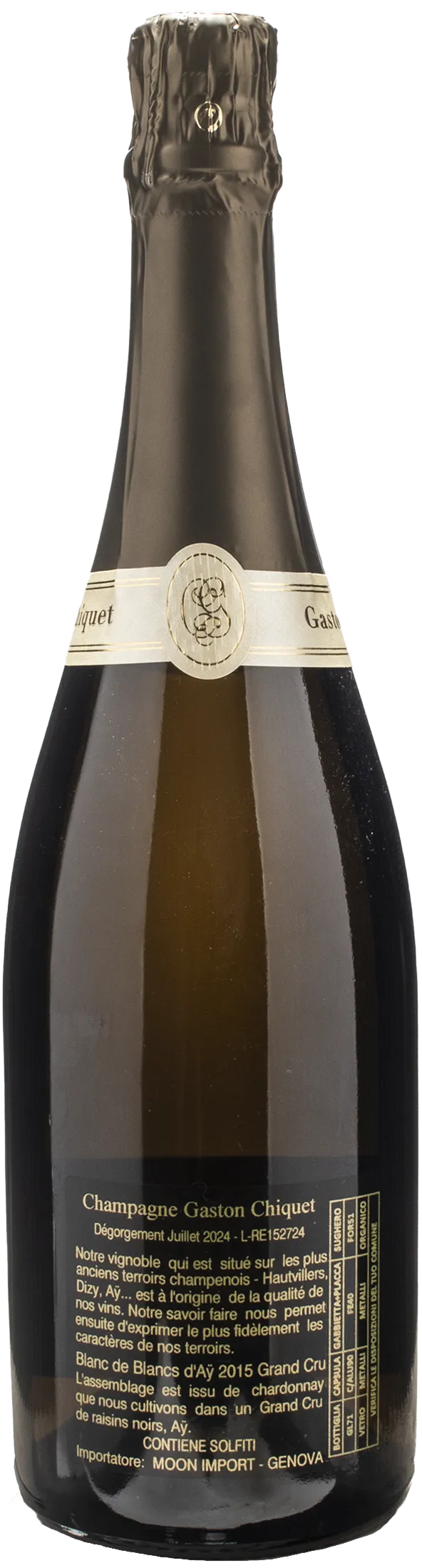 Chiquet Champagne Grand Cru Blanc de Blanc d'Ay Brut 2015