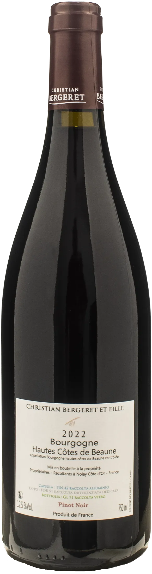 Christian Bergeret Bourgogne Hautes Cotes de Beaune Pinot Noir 2022
