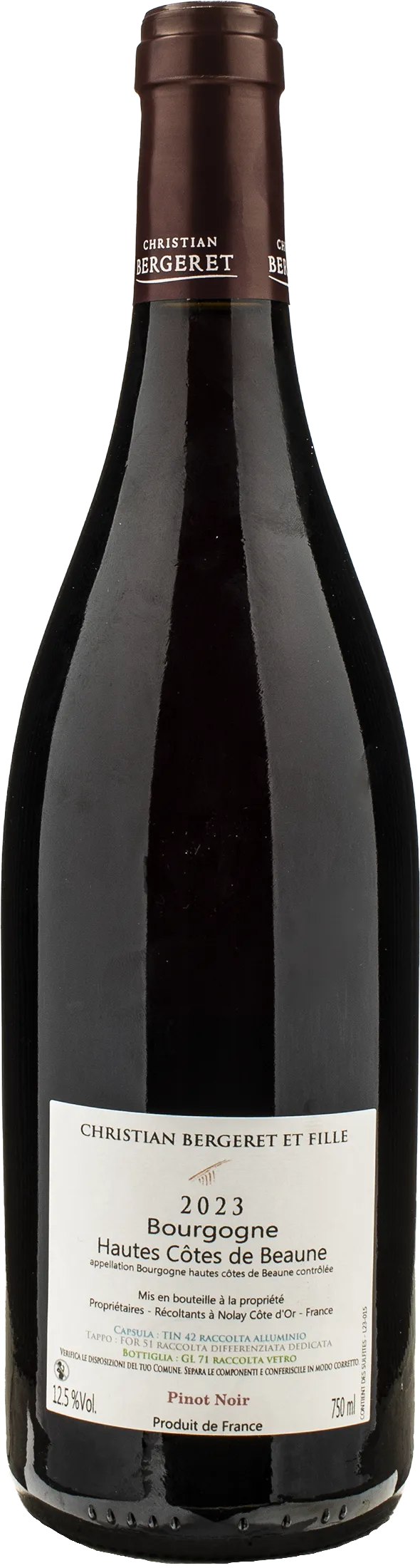 Christian Bergeret Bourgogne Hautes Cotes de Beaune Pinot Noir 2023