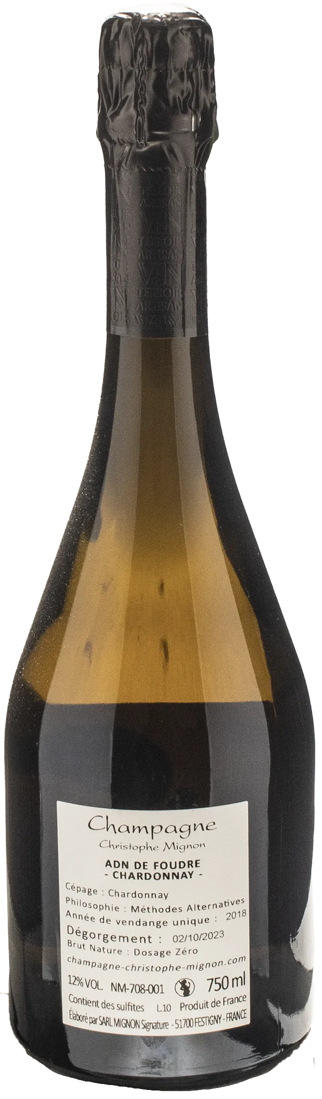 Christophe Mignon Champagne Adn de Foudre Chardonnay