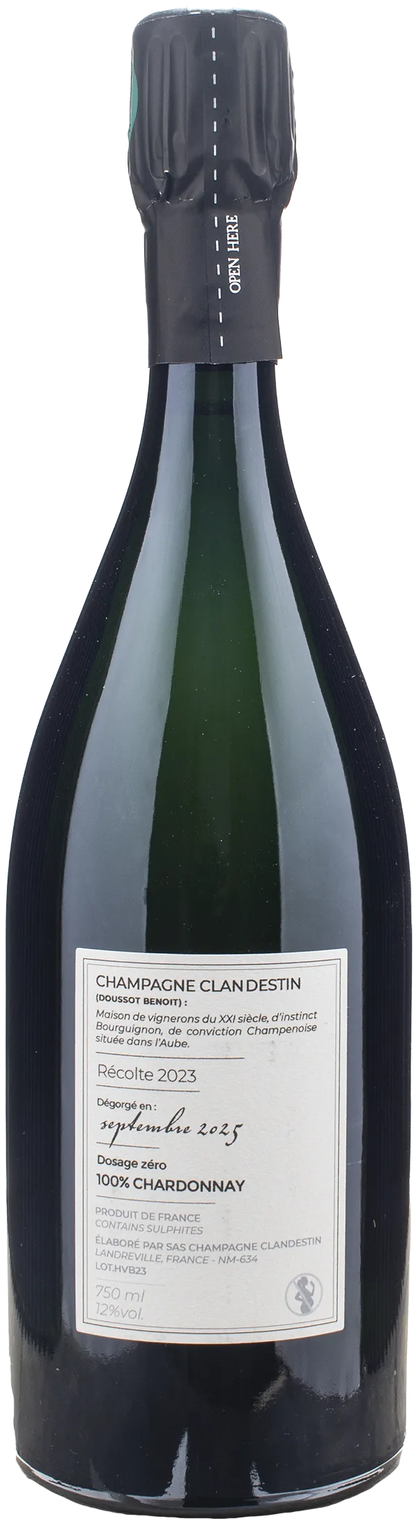 Clandestin Champagne Les Passagers Haut de Val Barmont Brut Nature 2023