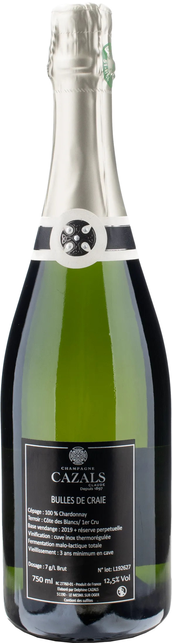 Claude Cazals Champagne Bulles de Craie Blanc de Blancs