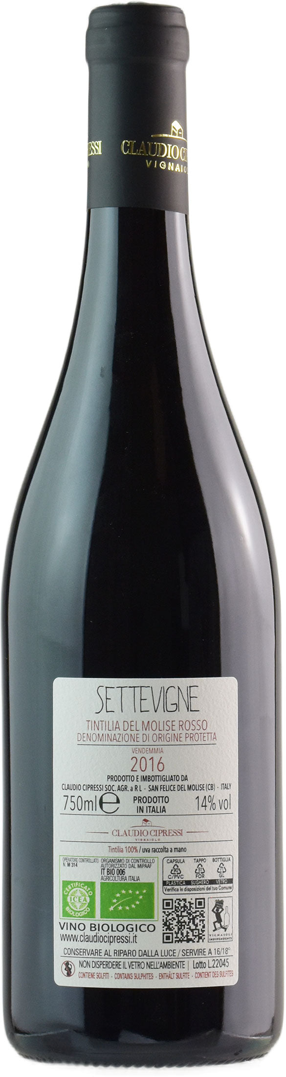 Claudio Cipressi Tintilia del Molise Settevigne 2016