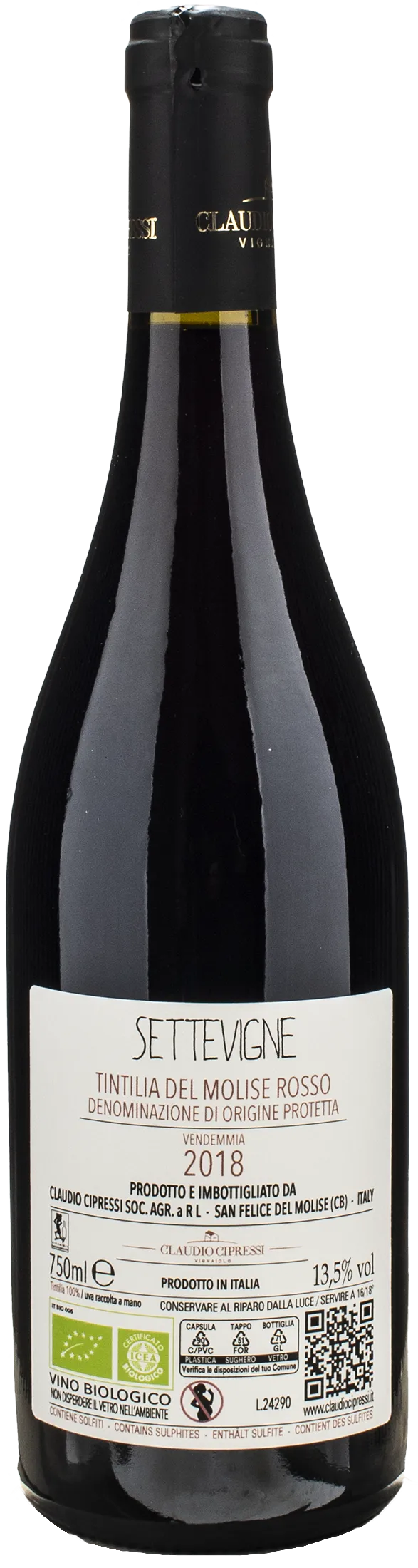 Claudio Cipressi Tintilia del Molise Settevigne 2018