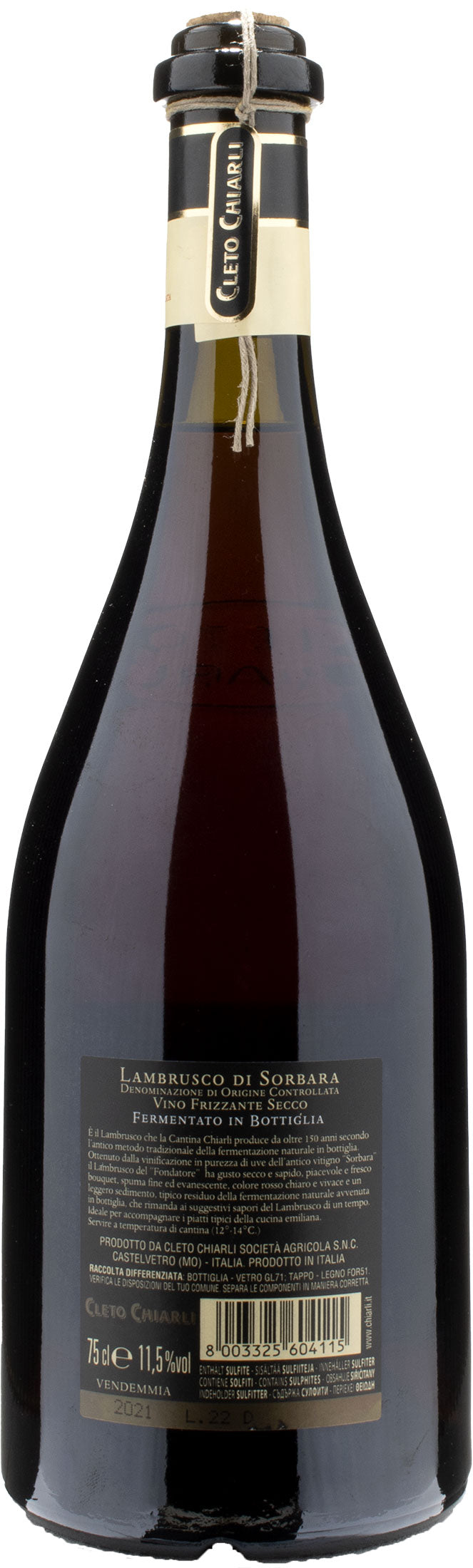 Cleto Chiarli Lambrusco del Fondatore Fermentato in Bottiglia 2021