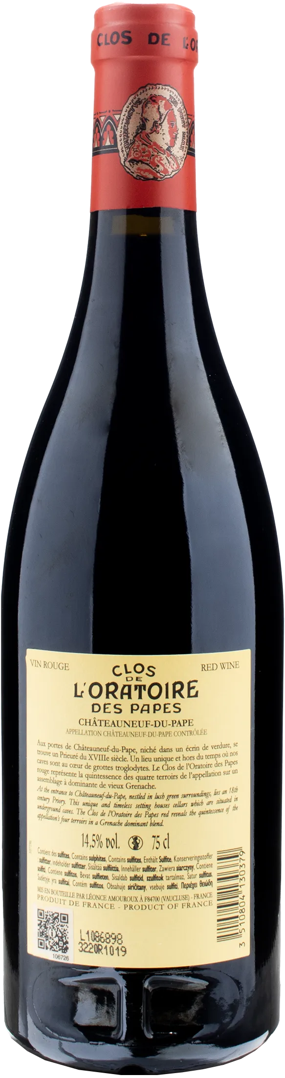 Clos de l'Oratoire des Papes Chateauneuf du Pape Rouge 2021