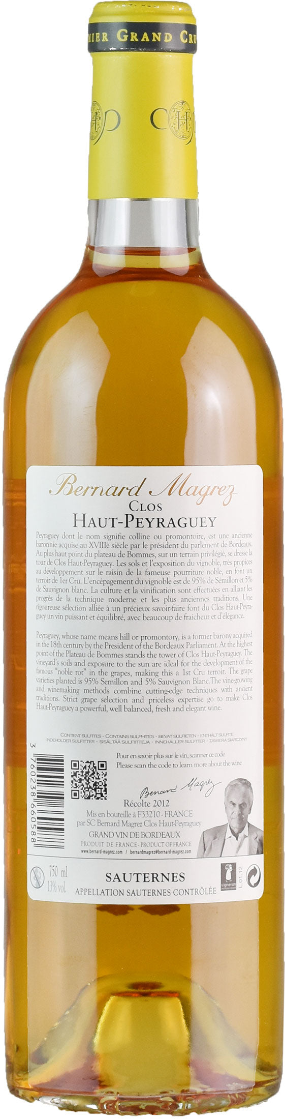 Clos Haut Peyraguey Sauternes 2012