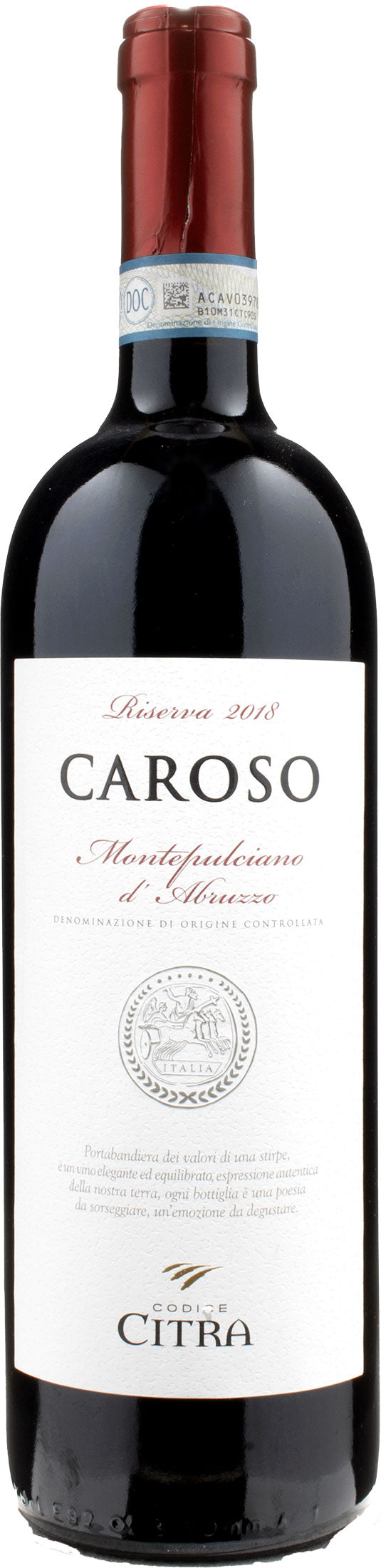Codice Citra Montepulciano d'Abruzzo Caroso Riserva 2018