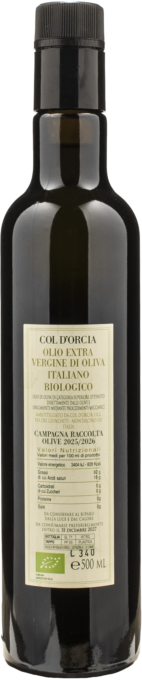 Col D'Orcia Olio Extra Vergine di Oliva 0.5L 2025