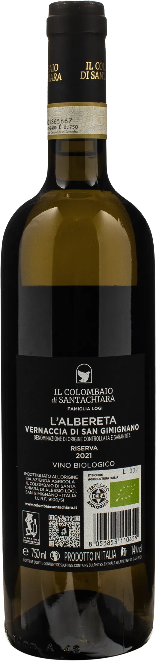 Colombaio di Santa Chiara Vernaccia di San Gimignano L'Albereta Riserva 2021