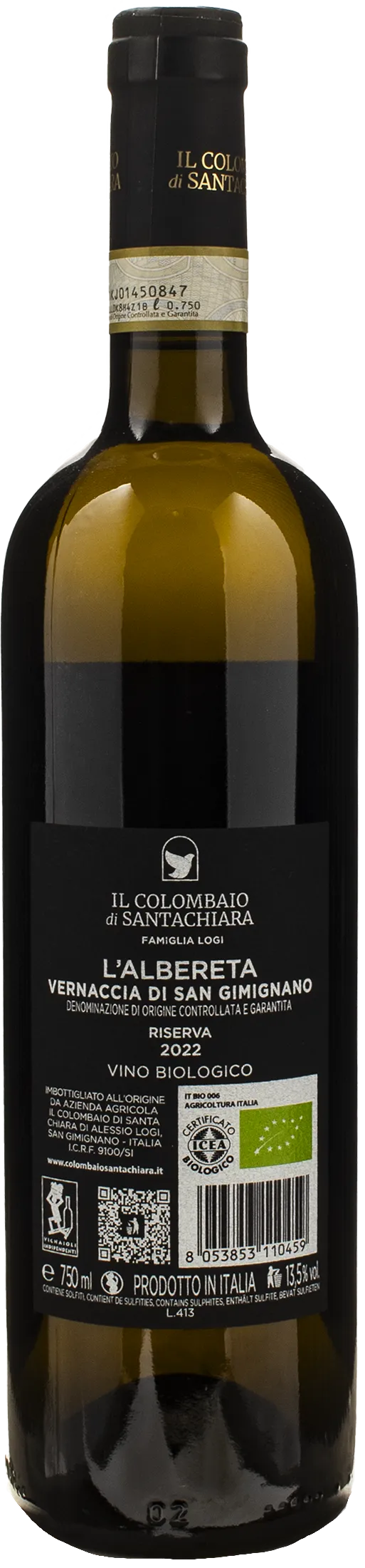Colombaio di Santa Chiara Vernaccia di San Gimignano L'Albereta Riserva 2022