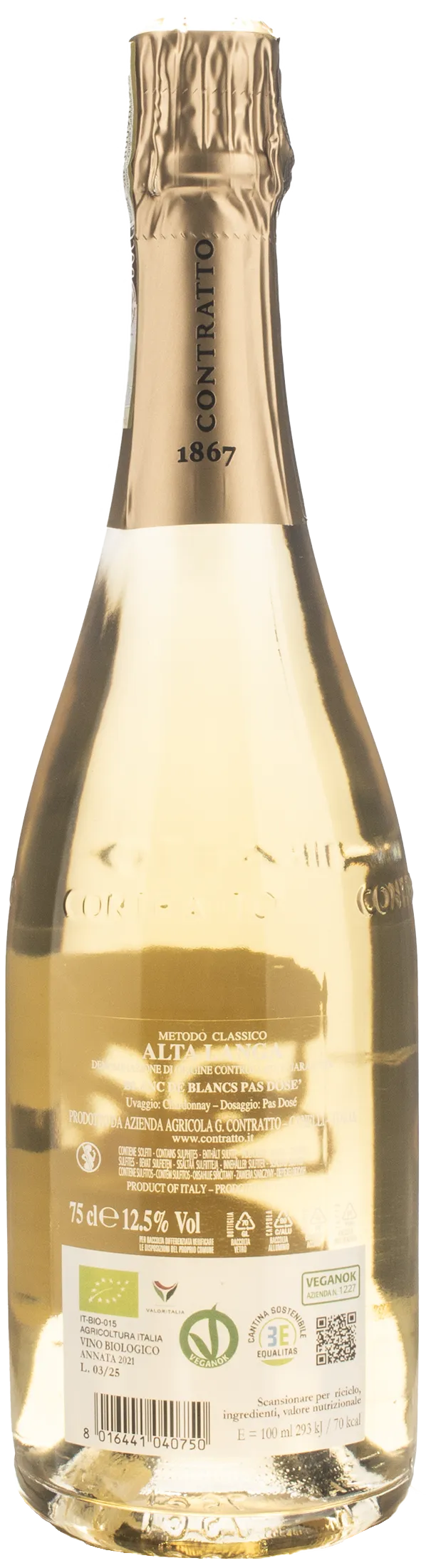 Contratto Alta Langa Blanc de Blancs Pas Dose 2021