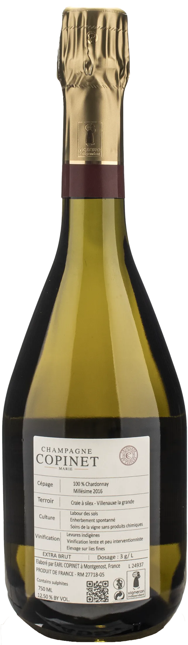 Copinet Champagne Blanc de Blancs Monsieur Leonard Extra Brut 2016