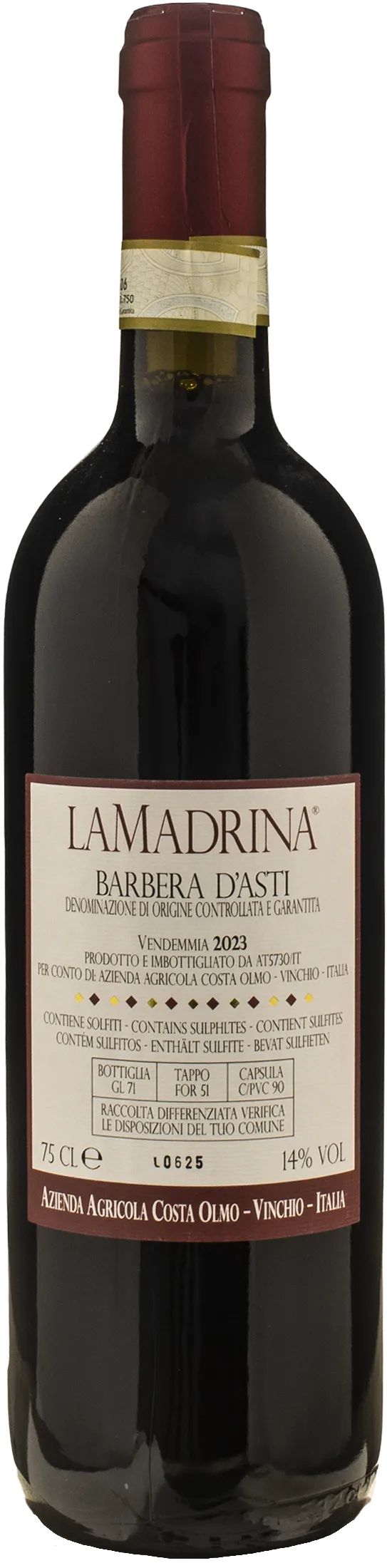 Costa Olmo Barbera d'Asti La Madrina 2023