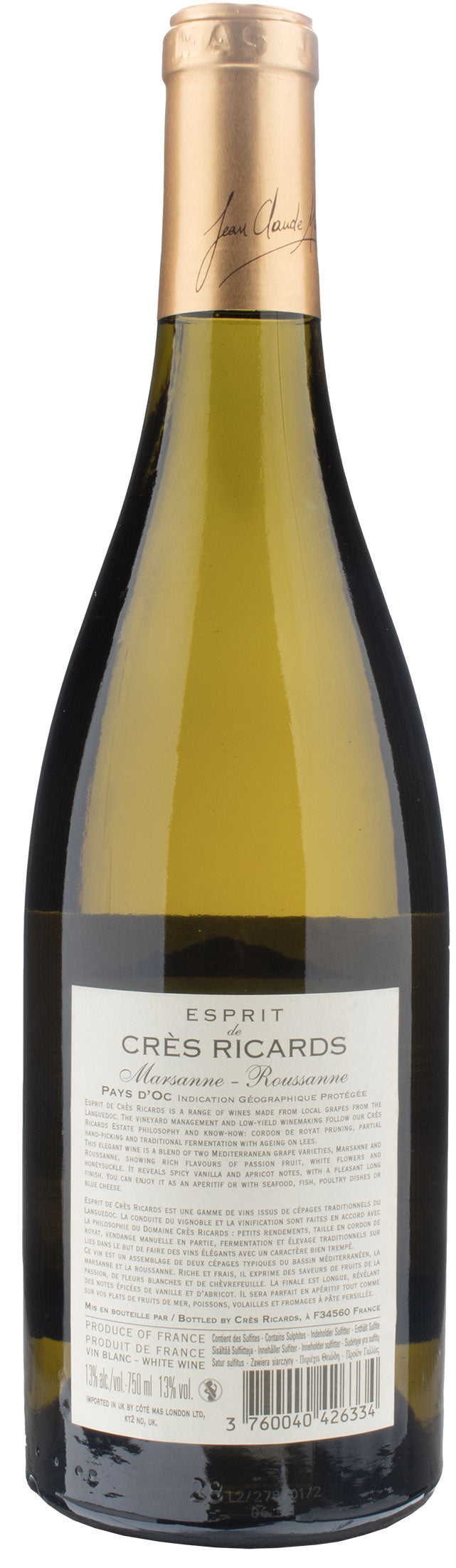 Cres Ricards Esprit de Cres Ricards Marsanne Roussanne Pays D'OC 2021