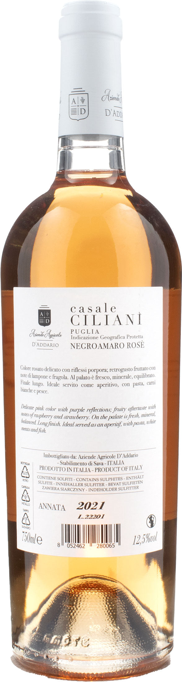 D'Addario Negroamaro Rosè Casale Ciliani 2021