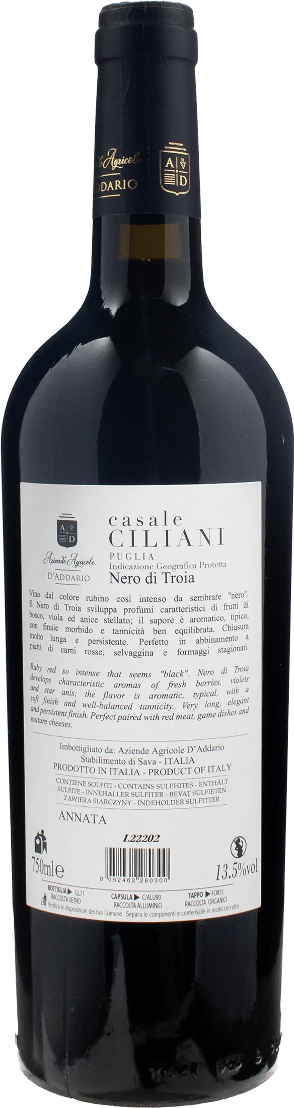 D'Addario Nero di Troia Casale Ciliani 2021