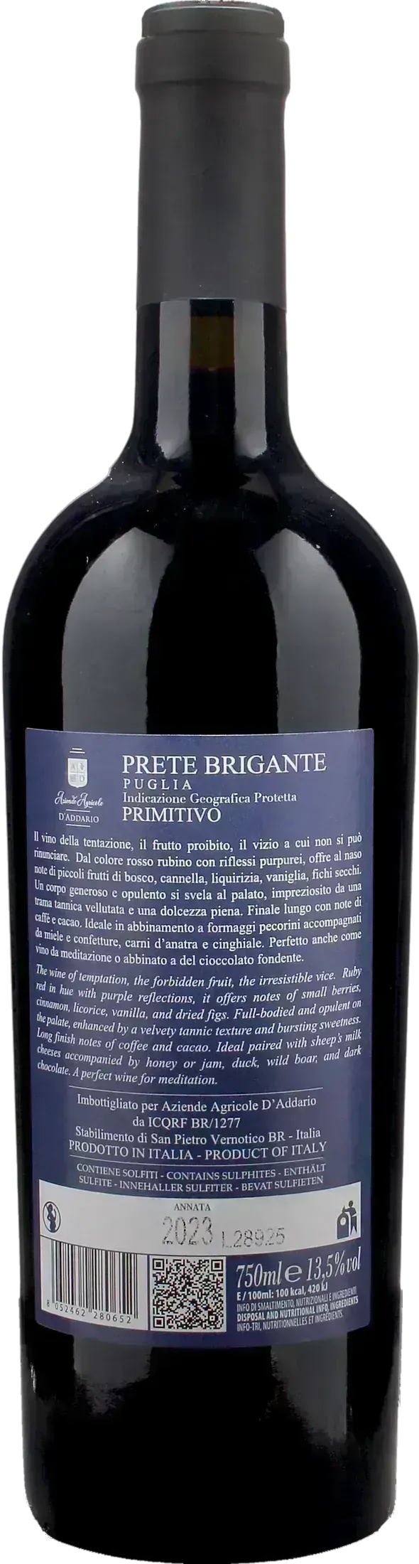 D'Addario Primitivo Puglia Prete Brigante 2023