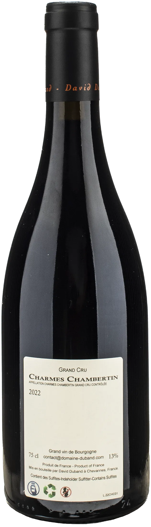 David Duband Charmes Chambertin Grand Cru 2022