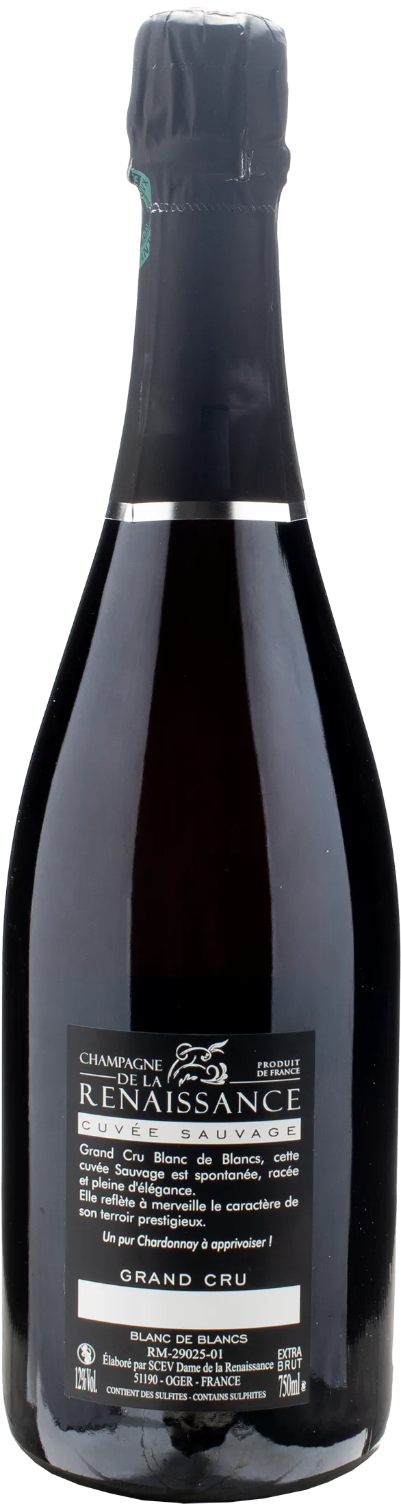 De la Renaissance Champagne Grand Cru Blanc de Blancs Sauvage Extra Brut