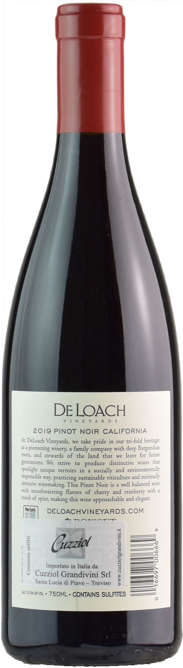 De Loach Winery Pinot Noir California Heritage Reserve 2019