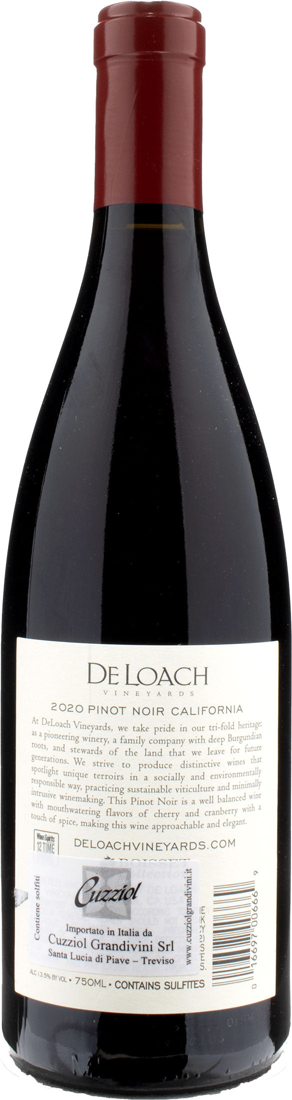 De Loach Winery Pinot Noir California Heritage Reserve 2020