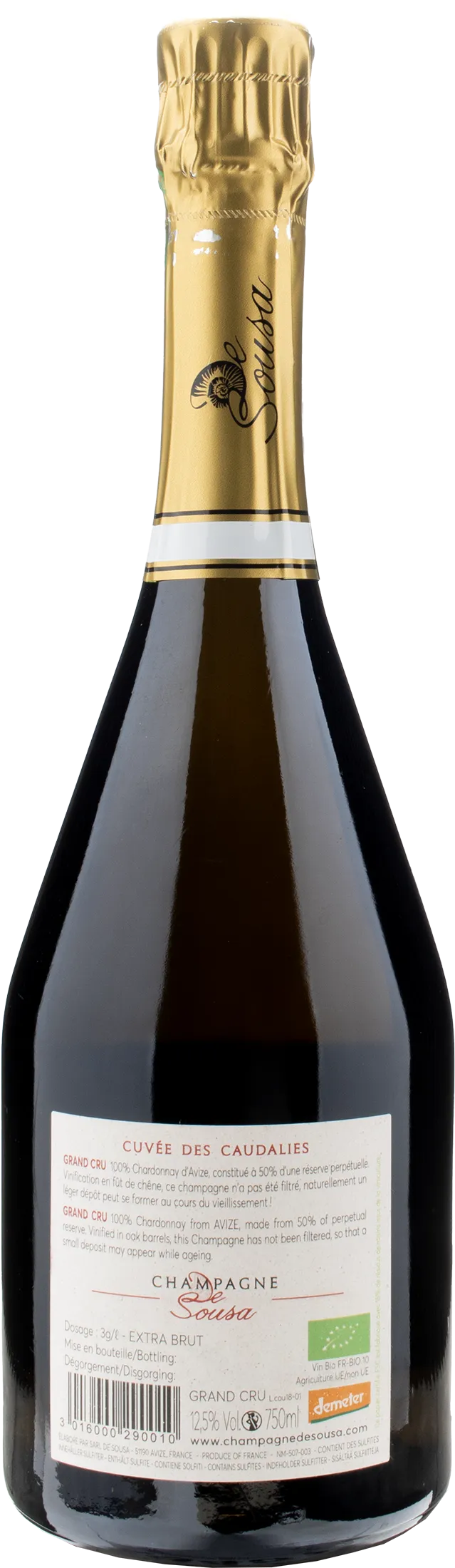 De Sousa Champagne Caudalies Grand Cru Blanc de Blancs Extra Brut 2020