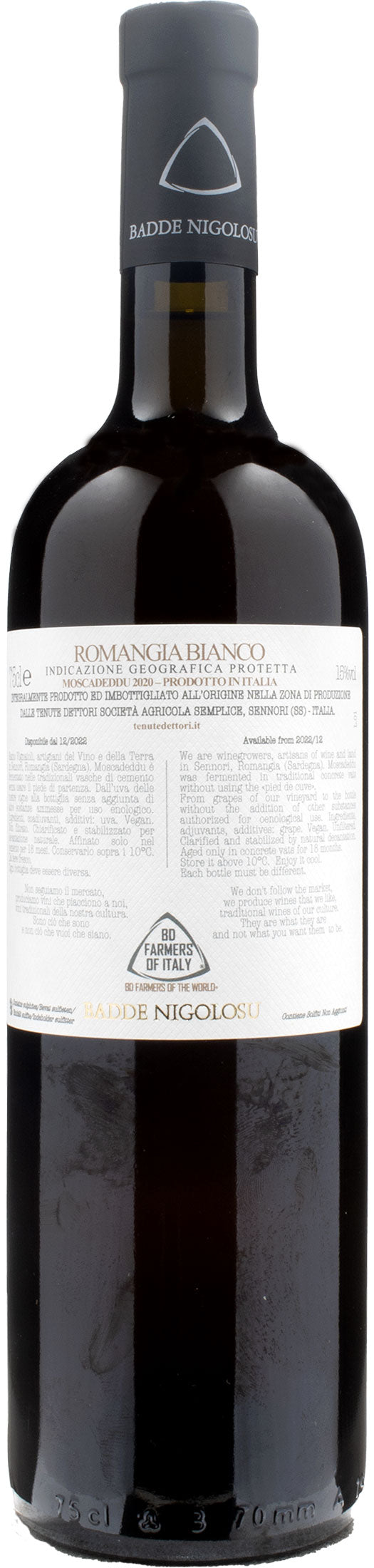Dettori Badde Nigolosu Romangia Bianco Moscadeddu 2020