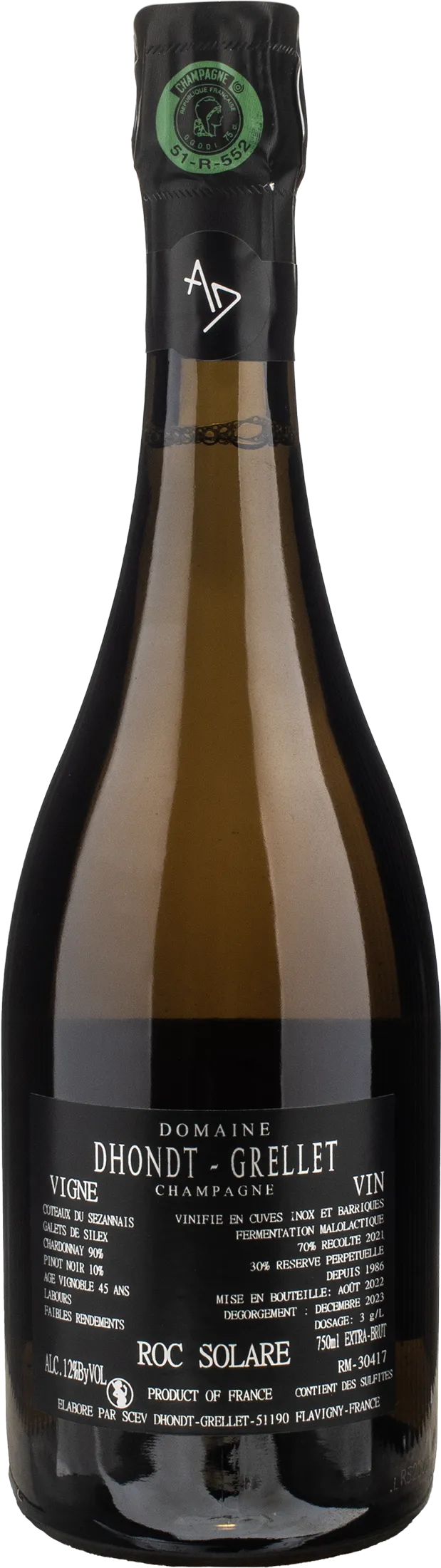 Dhondt Grellet Champagne Roc Solare Extra Brut