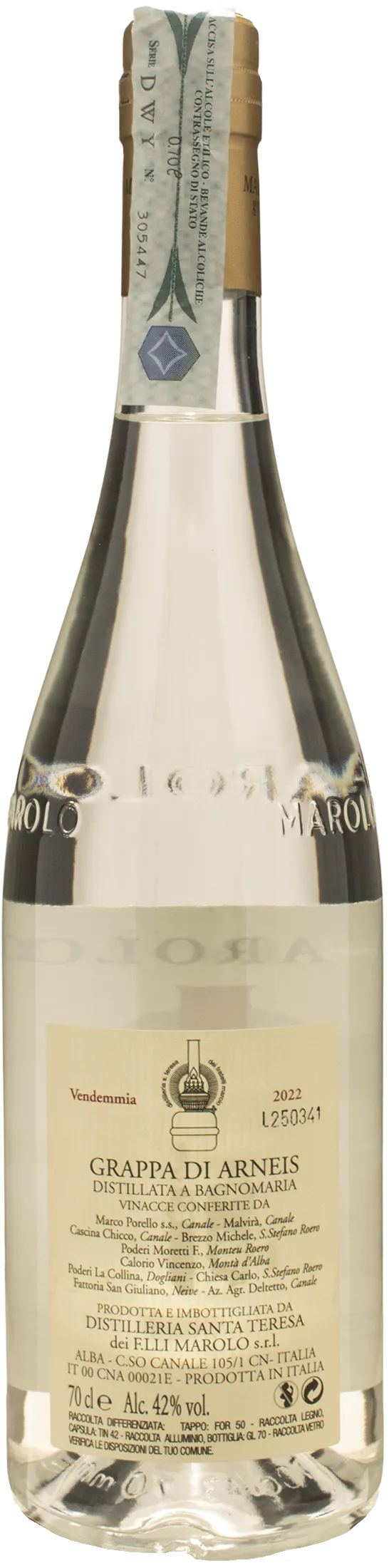 Distilleria Marolo Grappa di Arneis 0.7L