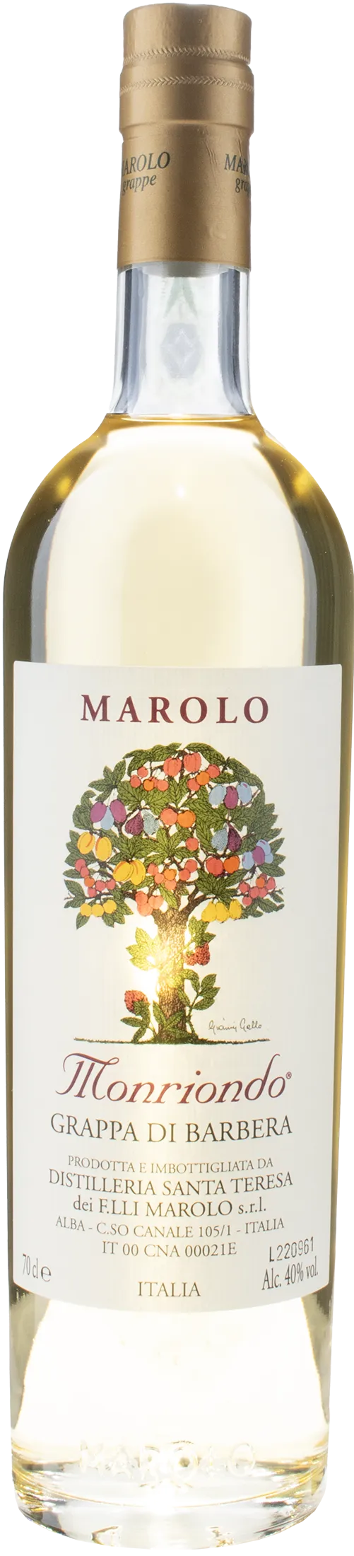 Distilleria Marolo Grappa di Barbera Monriondo 0.7L
